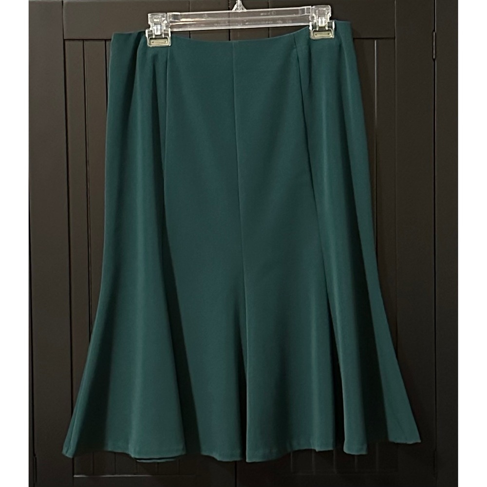 Sag Harbor Skirt Size 10 Teal Flowy Midi Stretch Career Classic Elegant